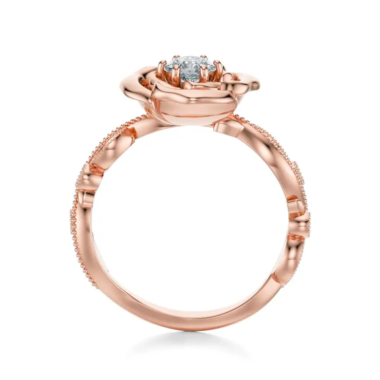 Pierścionek z różowego złota z diamentami AJPZ_145